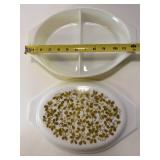 Pyrex Verde divided casserole dish with lid
