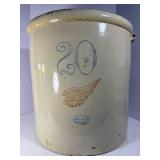 20 Gallon Large 6 Inch Red Wing Crock