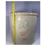 20 Gallon Large 6 Inch Red Wing Crock