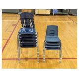 Set of 10 Stacking Chairs - 6 Extra Tough Adult Chairs and 4 Plastic Kids Chairs