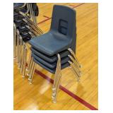 Set of 10 Stacking Chairs - 6 Extra Tough Adult Chairs and 4 Plastic Kids Chairs