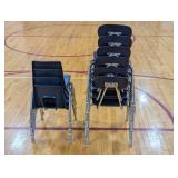 Set of 10 Stacking Chairs - 6 Extra Tough Adult Chairs and 4 Plastic Kids Chairs