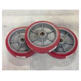 Set of 3 Extreme Poly Wheels - 8" Wheel with 1/2" Center Hole - Silent Roll