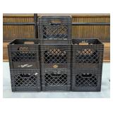 Set of 7 - 13"x13"x11" Plastic Crates - Stackable with Handles