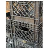 Set of 7 - 13"x13"x11" Plastic Crates - Stackable with Handles