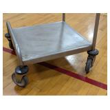 Stainless Steel Food Grade Cart - 21.5" x 21.5" Platform with Handle on 5" Heavy Duty Casters
