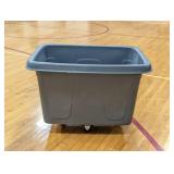 Poly Box Truck - 8 Bushel, Black - Gray - 3" Casters