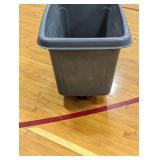 Poly Box Truck - 8 Bushel, Black - Gray - 3" Casters