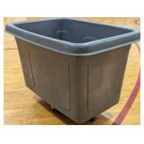 Poly Box Truck - 8 Bushel, Black - Gray - 3" Casters