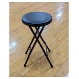 24" Steel Folding Stool - 12" Seat - Black