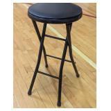24" Steel Folding Stool - 12" Seat - Black