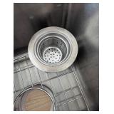 33" x 22" Stainless Steel Sink - Cutting Board, Drain, Hardware - Single Tub