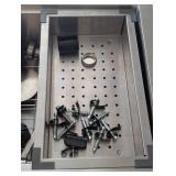 33" x 22" Stainless Steel Single Sink With Faucet, Board, Drain, Grate and More - Double Hole