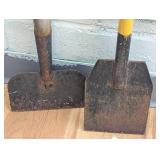 Pair of Heavy Duty Scrapers - 1 Steel Handle - 1 Wood Handle