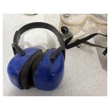 3M Respirator, Protective Earmuffs, Safety Goggles and Wall clock