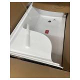 Aquatique 60 in. L X 32 in. W Alcove Shower Pan Base With Right Hand Drain and Integral Left Seat in White