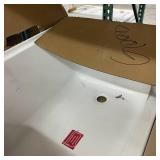 Aquatique 60 in. L X 32 in. W Alcove Shower Pan Base With Right Hand Drain and Integral Left Seat in White