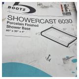 Bootz Industries ShowerCast 60 in. x 30 in. Single Threshold Shower Pan AND NexTile 30 in. D x 60 in. W x 74 in. H Shower Wall Kit in White