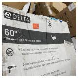 Delta Classic 500 60 in. L x 30 in. W Alcove Shower Pan Base with Left Drain in High Gloss White