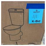 Rear-Outlet Dual Flush Round Toilet in White Simple Project 19 in. Tall Toilet