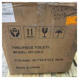 Rear-Outlet Dual Flush Round Toilet in White Simple Project 19 in. Tall Toilet