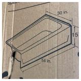 Bootz Kona 54 in. x 30 in. Soaking Bathtub with Left Drain in White