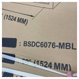 WOODBRIDGE 60 in. W x 76 in. H Sliding Frameless Shower Door in Matte Black Finish with 3/8 in. Clear Glass