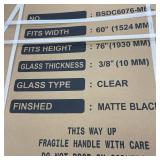 WOODBRIDGE 60 in. W x 76 in. H Sliding Frameless Shower Door in Matte Black Finish with 3/8 in. Clear Glass