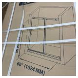 WOODBRIDGE 60 in. W x 76 in. H Sliding Frameless Shower Door in Matte Black Finish with 3/8 in. Clear Glass