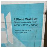 Bootz Nextile 30 in. x 60 in. x 60 in. 4-Piece Direct-to-Stud Alcove Tub Surround in White