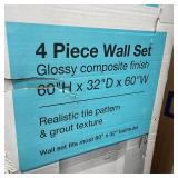 Bootz Nextile 30 in. x 60 in. x 60 in. 4-Piece Direct-to-Stud Alcove Tub Surround in White