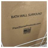 FlexStone 48 in. W x 80 in. H x 36 in. D Easy Up Adhesive Alcove Shower Wall Surround in Tundra