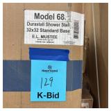 Durastall 32 in. x 32 in. x 75 in. Shower Stall with Standard Base in White