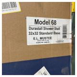 Durastall 32 in. x 32 in. x 75 in. Shower Stall with Standard Base in White