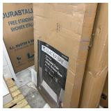 Glacier Bay 60 in. L x 32 in. W Alcove Concealed Drain Shower Pan Base with Right Drain in White