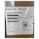 60 in. L x 32 in. W Single Threshold Alcove Shower Pan with Left Drain in White