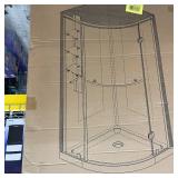 Glacier Bay Glamour 31.69 in. x 76.40 in. 2-Piece Direct-to-Stud Corner Shower Wall Set in White • Does not include base or doors