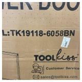 Sliding Framed Tub Door in Brushed Nickel with Clear Glass TOOLKISS 56 to 60 in. W x 58 in. H