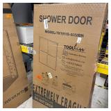 Sliding Framed Tub Door in Brushed Nickel with Clear Glass TOOLKISS 56 to 60 in. W x 58 in. H