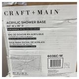 60 in. L x 36 in. W Alcove Shower Pan Base with Center Drain in White CRAFT + MAIN