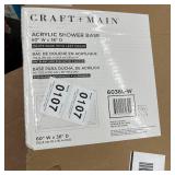 60 in. L x 36 in. W Alcove Shower Pan Base with Left Drain in White CRAFT + MAIN