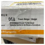 BEMIS Elongated Enameled Wood Closed Front Toilet Seat in Fawn Beige