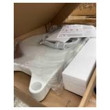 BEMIS Assist Elongated/Round Standard Height Plastic Closed Front Toilet Seat in White with Support Arms
