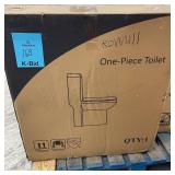 Hanikes One-Piece 1.1/1.6 GPF Dual Flush Round Toilet in White Soft Close Seat Included