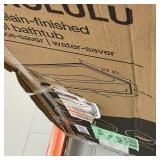 Bootz Honolulu 46 in. x 27 in. Right Drain Rectangular Alcove Soaking Bathtub in White Porcelain