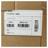 Vanity Art Bordeaux 59 in. x 29.5 in. Soaking Bathtub with Center Drain in White/Polished Chrome