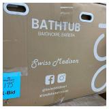 Swiss Madison Voltaire 54 in. x 30 in. Acrylic White Integral Armrest Right-Hand Drain