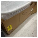 HOROW 47 in. x 26.8 in. Soaking Bathtub with Side Drain in White/Golden