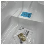 HOROW 47 in. x 26.8 in. Soaking Bathtub with Side Drain in White/Golden