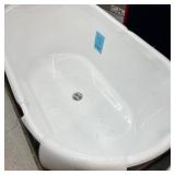 AKDY 54 in. Fiberglass Double Ended Flatbottom Non-Whirlpool Bathtub in Glossy White